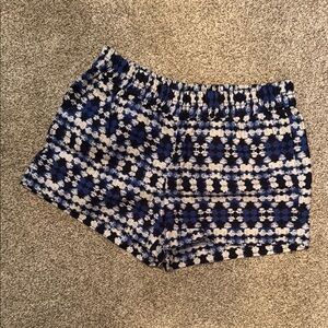 Stylish Blue and Black Women's Shorts